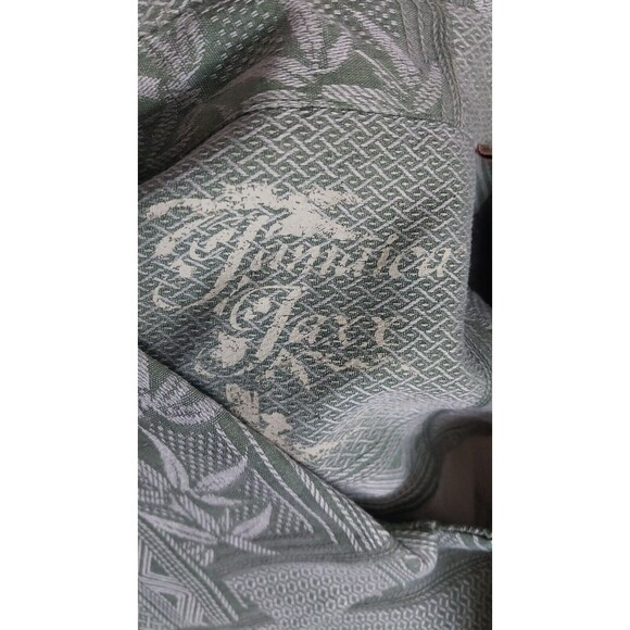 100% Silk Hawaiian Shirt Vintage Jamaica Jaxx, Palm Trees, Size 2XL, Green - Picture 5 of 7